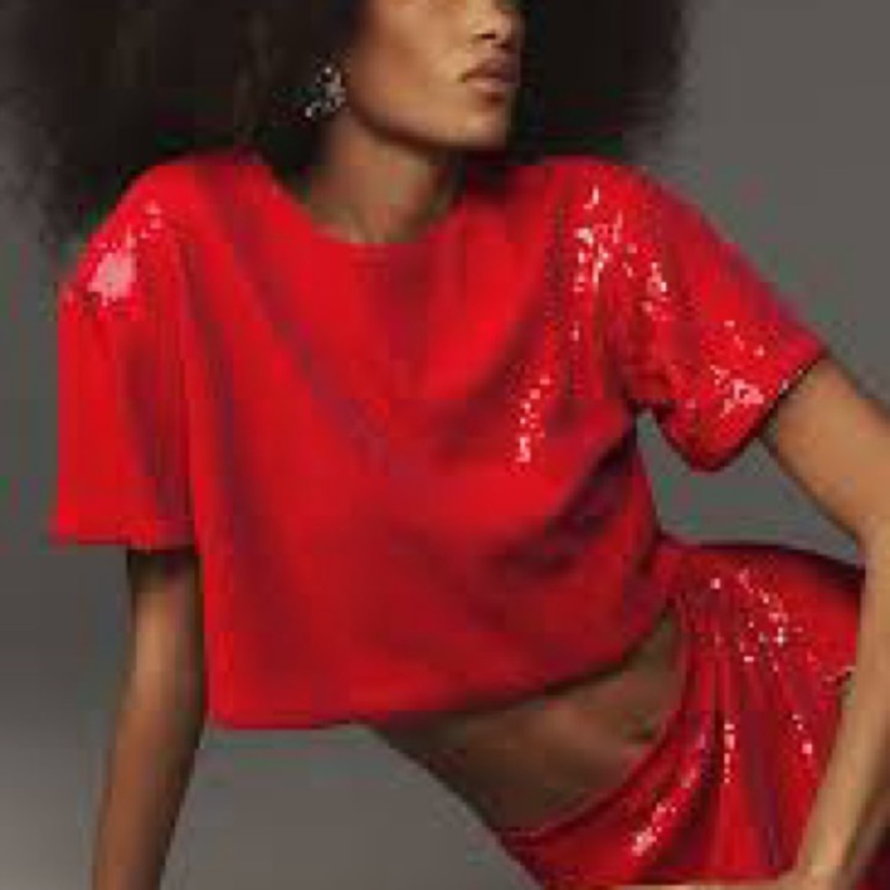 Red Sequin Women's Top